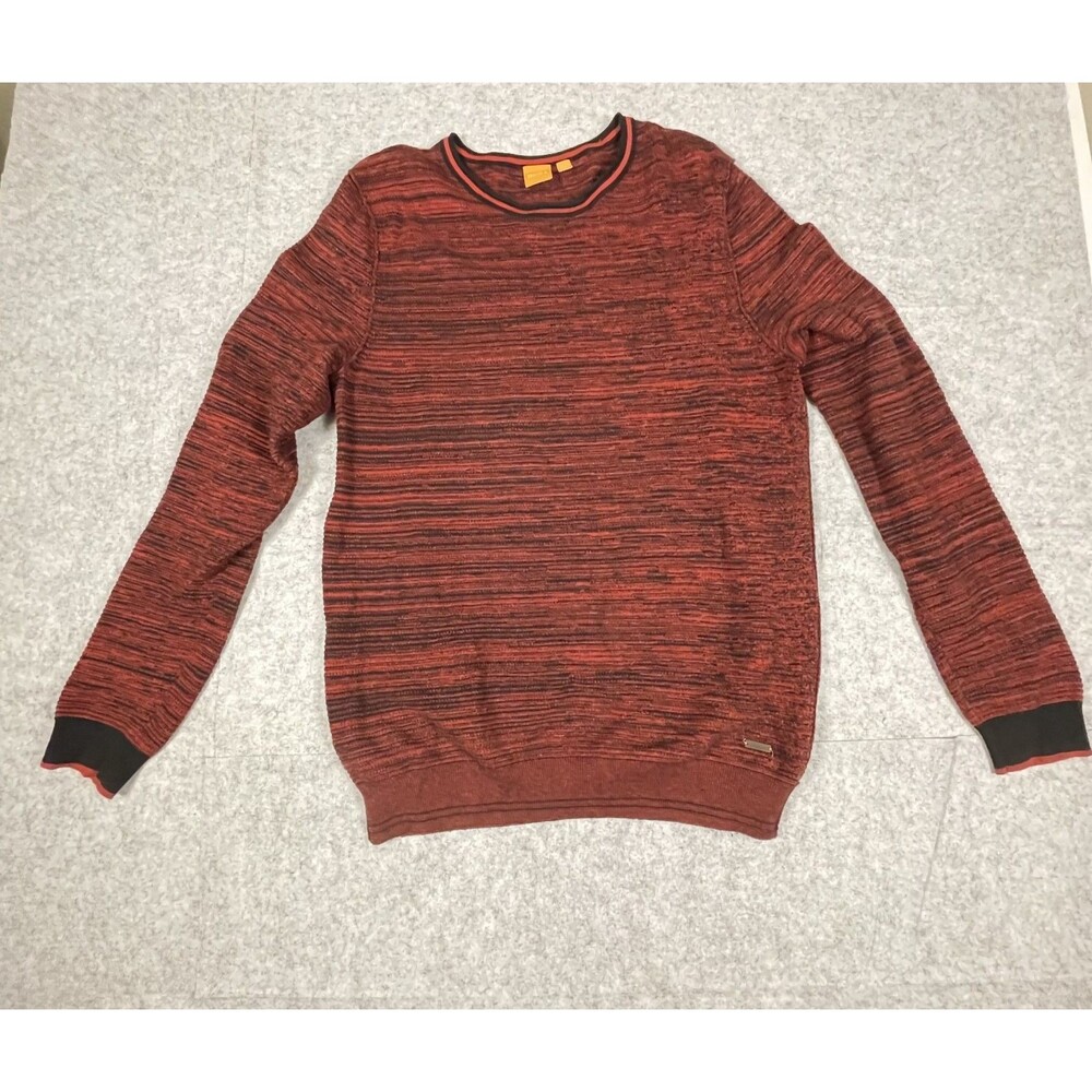 Boss by Hugo Boss Orange Label Cotton Wool Knit Kraig Sweater Red Men's Medium
